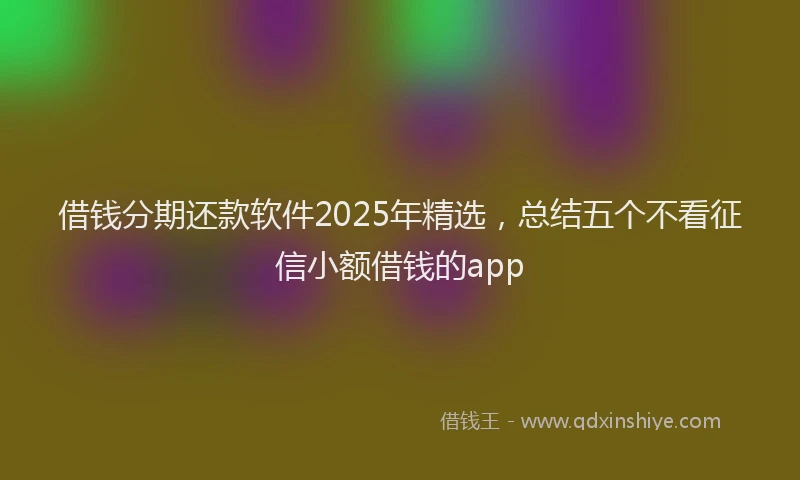 借钱分期还款软件2025年精选，总结五个不看征信小额借钱的app