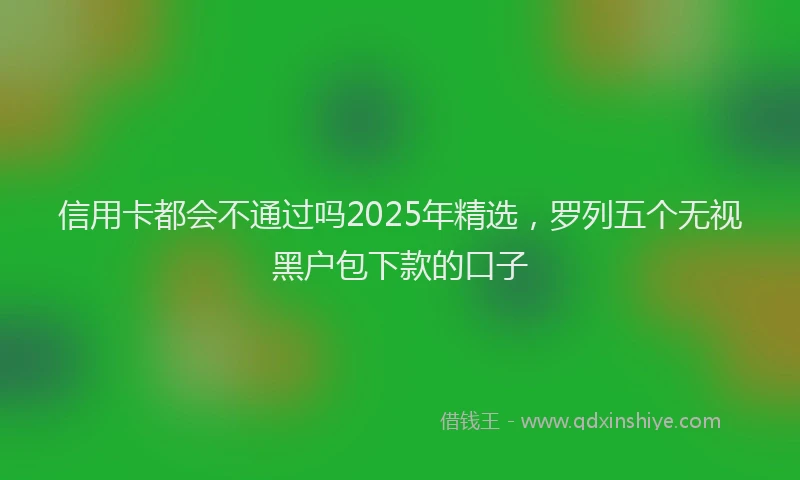 信用卡都会不通过吗2025年精选，罗列五个无视黑户包下款的口子