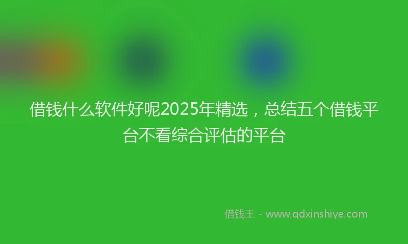 借钱什么软件好呢2025年精选，总结五个借钱平台不看综合评估的平台