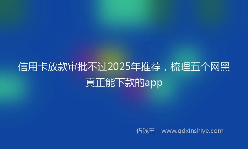 信用卡放款审批不过2025年推荐，梳理五个网黑真正能下款的app