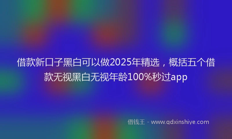 借款新口子黑白可以做2025年精选，概括五个借款无视黑白无视年龄100%秒过app