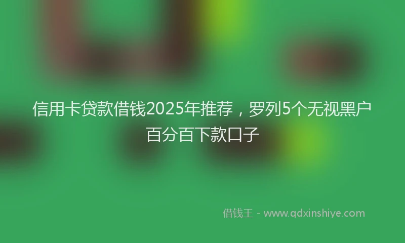 信用卡贷款借钱2025年推荐,罗列5个无视黑户百分百下款口子