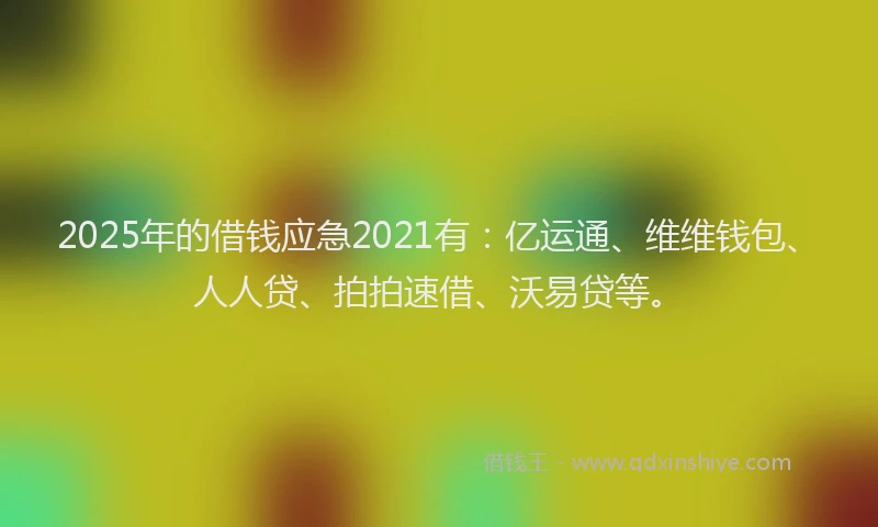 2025年的借钱应急2021有：亿运通、维维钱包、人人贷、拍拍速借、沃易贷等。
