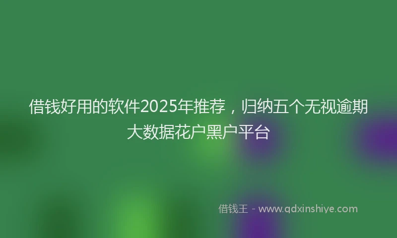 借钱好用的软件2025年推荐，归纳五个无视逾期大数据花户黑户平台