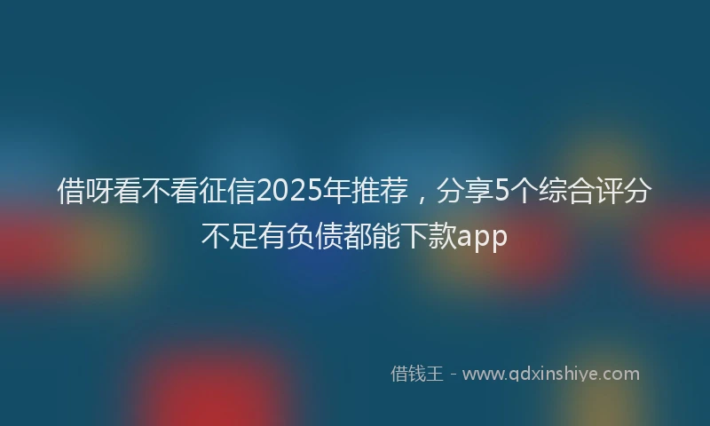借呀看不看征信2025年推荐，分享5个综合评分不足有负债都能下款app
