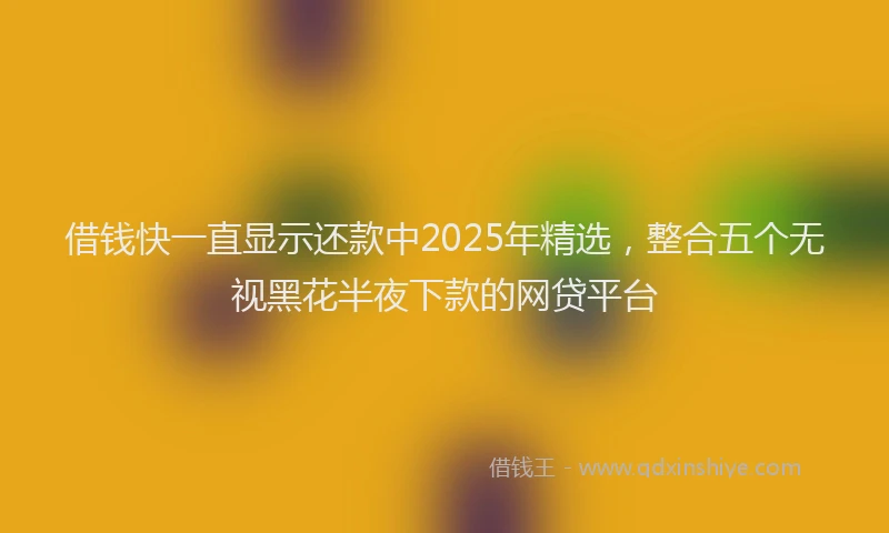 借钱快一直显示还款中2025年精选，整合五个无视黑花半夜下款的网贷平台