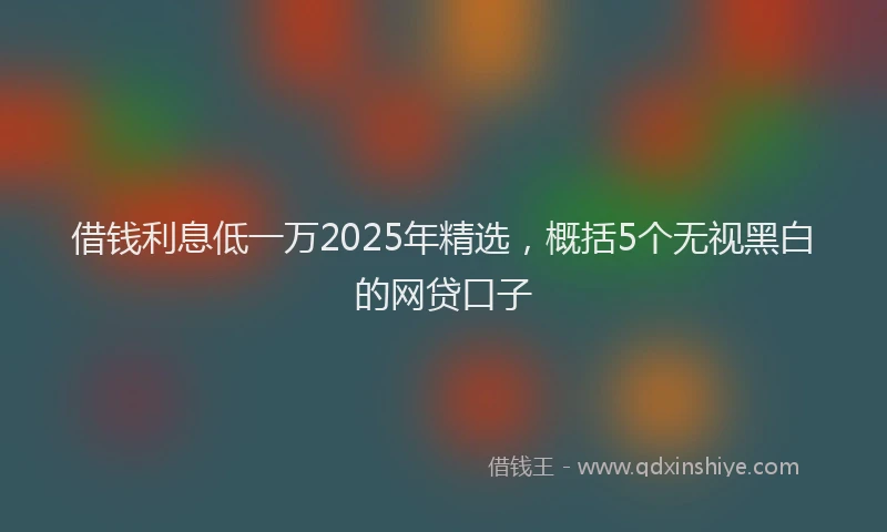 借钱利息低一万2025年精选，概括5个无视黑白的网贷口子