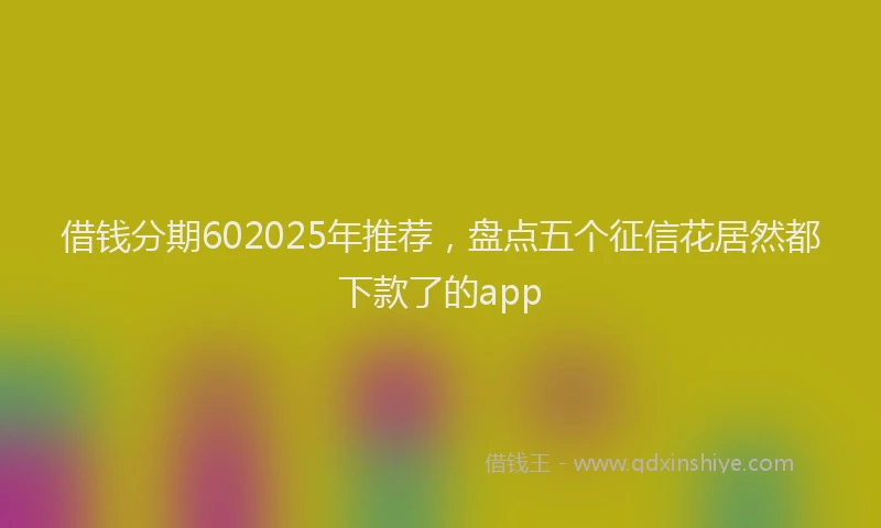 借钱分期602025年推荐，盘点五个征信花居然都下款了的app