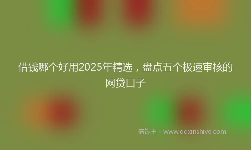 借钱哪个好用2025年精选，盘点五个极速审核的网贷口子