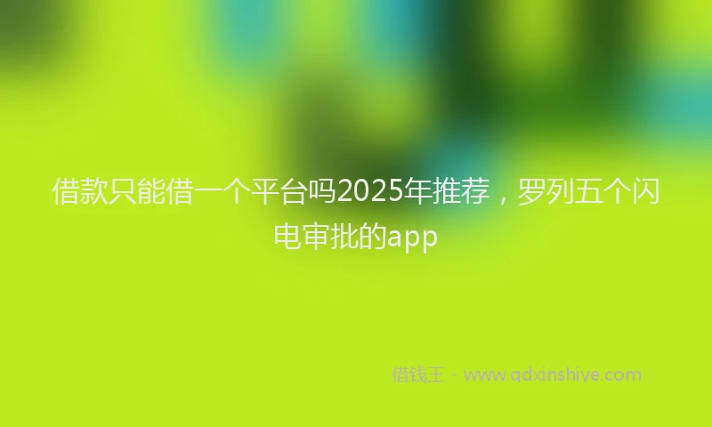 借款只能借一个平台吗2025年推荐，罗列五个闪电审批的app