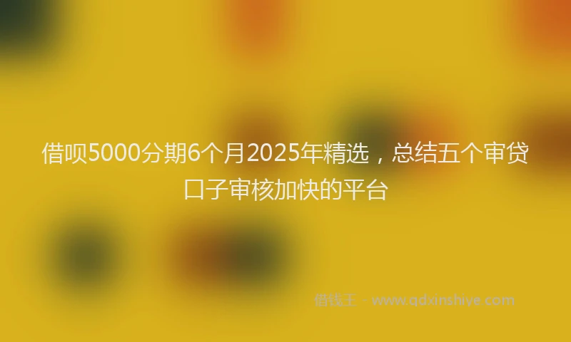借呗5000分期6个月2025年精选，总结五个审贷口子审核加快的平台