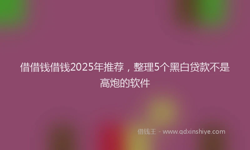 借借钱借钱2025年推荐，整理5个黑白贷款不是高炮的软件
