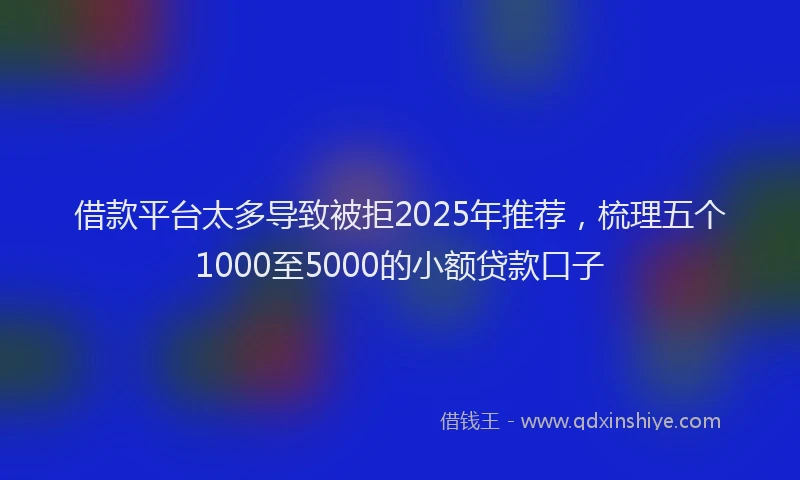 借款平台太多导致被拒2025年推荐，梳理五个1000至5000的小额贷款口子