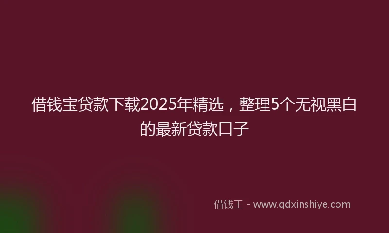 借钱宝贷款下载2025年精选，整理5个无视黑白的最新贷款口子