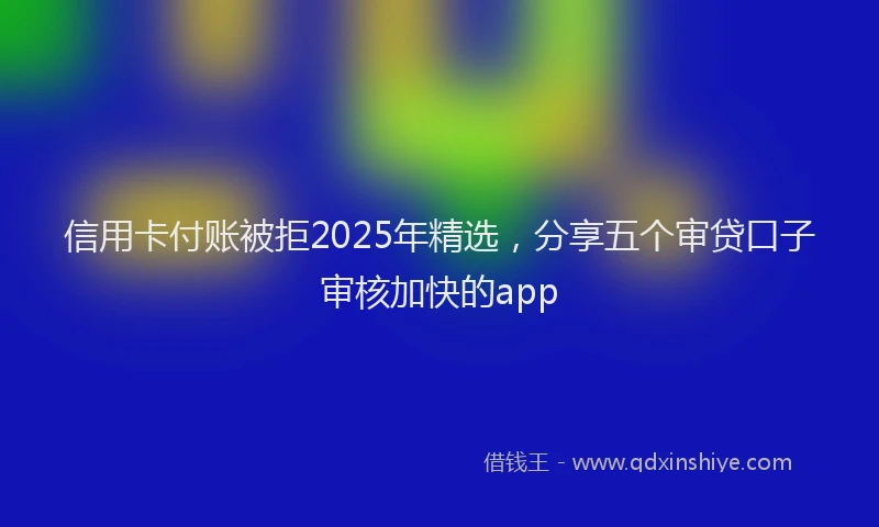 信用卡付账被拒2025年精选，分享五个审贷口子审核加快的app