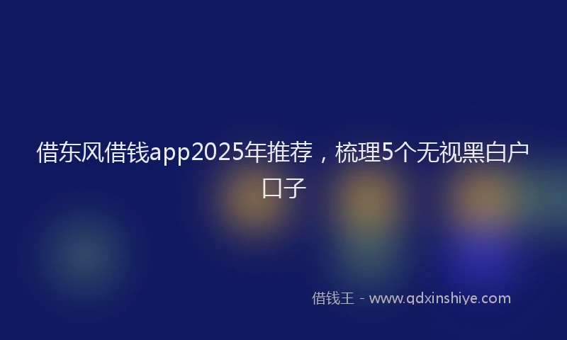 借东风借钱app2025年推荐，梳理5个无视黑白户口子