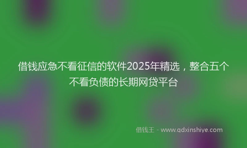 借钱应急不看征信的软件2025年精选，整合五个不看负债的长期网贷平台
