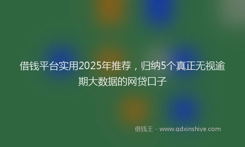借钱平台实用2025年推荐，归纳5个真正无视逾期大数据的网贷口子
