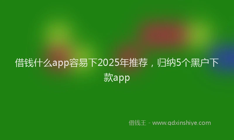 借钱什么app容易下2025年推荐，归纳5个黑户下款app