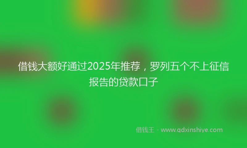借钱大额好通过2025年推荐，罗列五个不上征信报告的贷款口子