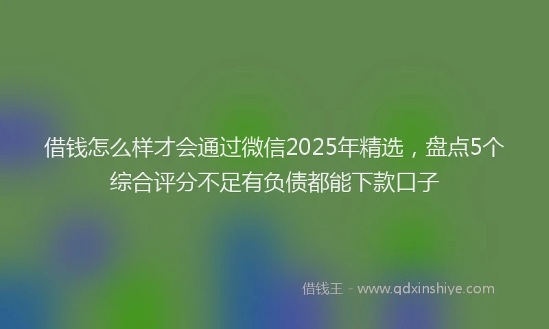 借钱怎么样才会通过微信2025年精选，盘点5个综合评分不足有负债都能下款口子