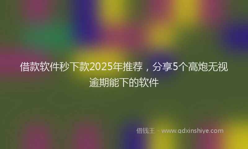借款软件秒下款2025年推荐，分享5个高炮无视逾期能下的软件