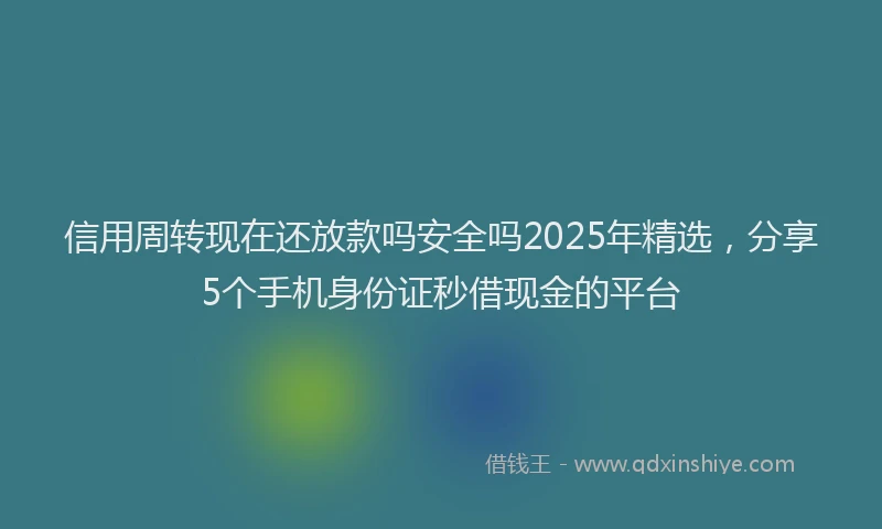 信用周转现在还放款吗安全吗2025年精选，分享5个手机身份证秒借现金的平台