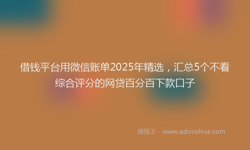 借钱平台用微信账单2025年精选，汇总5个不看综合评分的网贷百分百下款口子