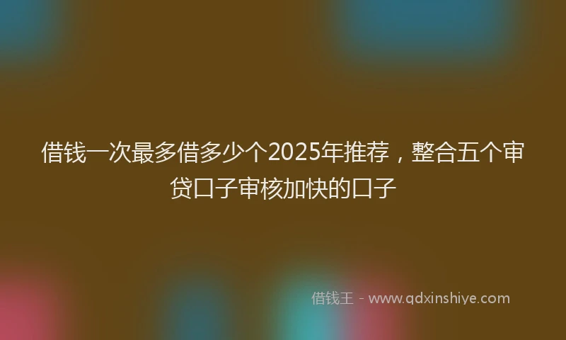 借钱一次最多借多少个2025年推荐，整合五个审贷口子审核加快的口子