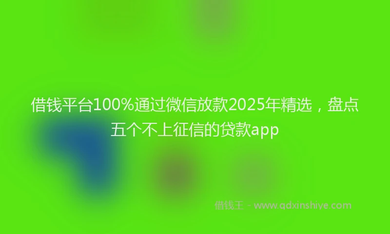 借钱平台100%通过微信放款2025年精选，盘点五个不上征信的贷款app