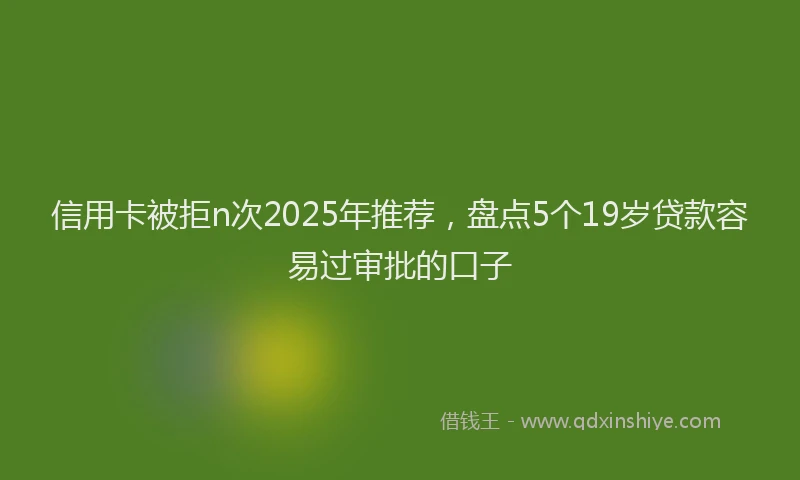 信用卡被拒n次2025年推荐，盘点5个19岁贷款容易过审批的口子