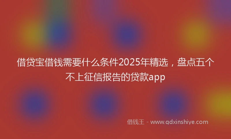 借贷宝借钱需要什么条件2025年精选,盘点五个不上征信报告的贷款app