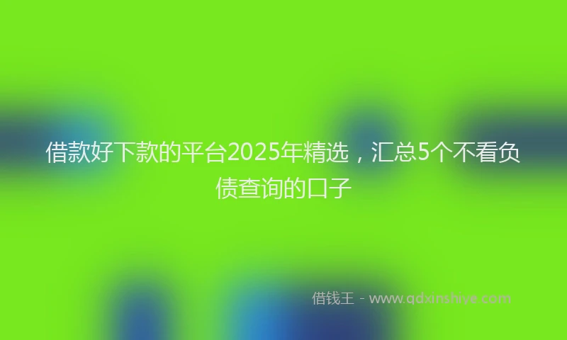 借款好下款的平台2025年精选，汇总5个不看负债查询的口子