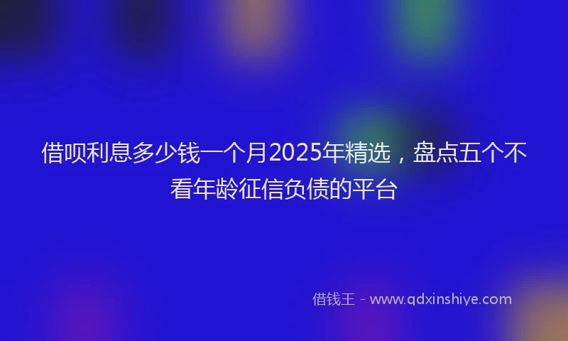 借呗利息多少钱一个月2025年精选,盘点五个不看年龄征信负债的平台