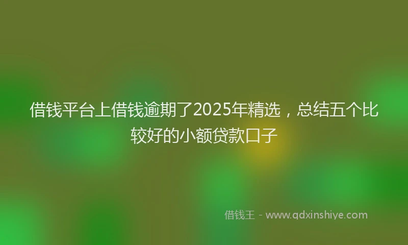 借钱平台上借钱逾期了2025年精选，总结五个比较好的小额贷款口子