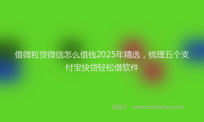 借微粒贷微信怎么借钱2025年精选,梳理五个支付宝快贷轻松借软件