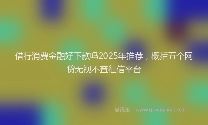 借行消费金融好下款吗2025年推荐，概括五个网贷无视不查征信平台