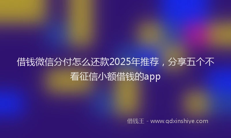 借钱微信分付怎么还款2025年推荐，分享五个不看征信小额借钱的app