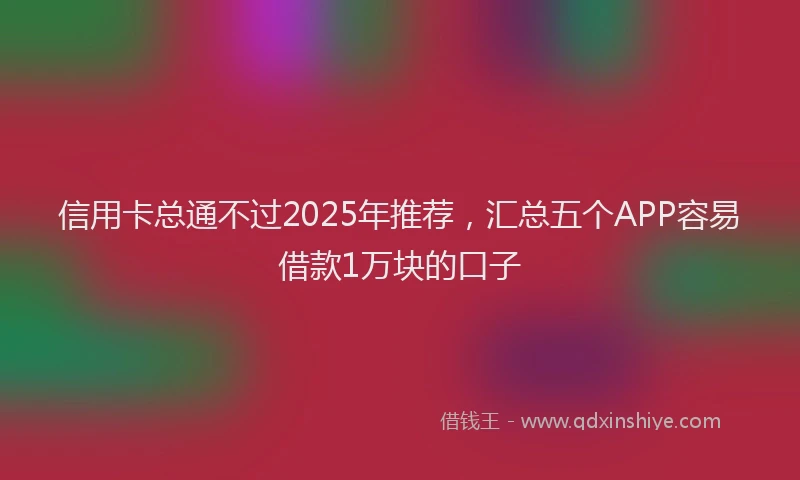 信用卡总通不过2025年推荐，汇总五个APP容易借款1万块的口子