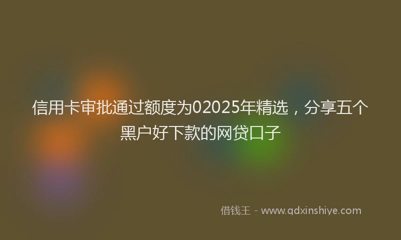 信用卡审批通过额度为02025年精选，分享五个黑户好下款的网贷口子