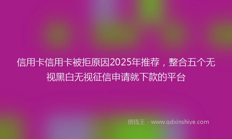 信用卡信用卡被拒原因2025年推荐，整合五个无视黑白无视征信申请就下款的平台