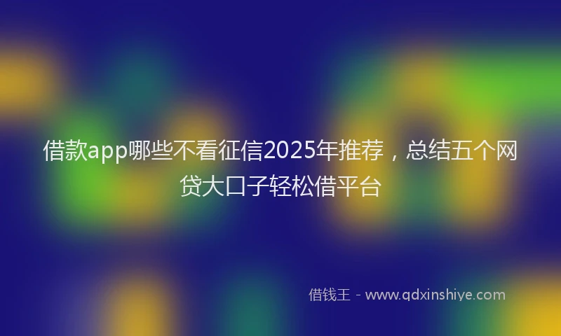 借款app哪些不看征信2025年推荐，总结五个网贷大口子轻松借平台