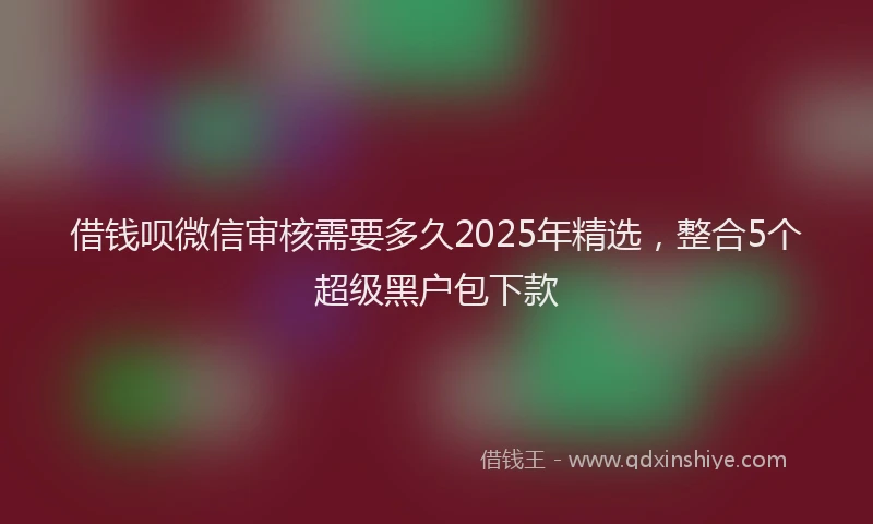 借钱呗微信审核需要多久2025年精选，整合5个超级黑户包下款