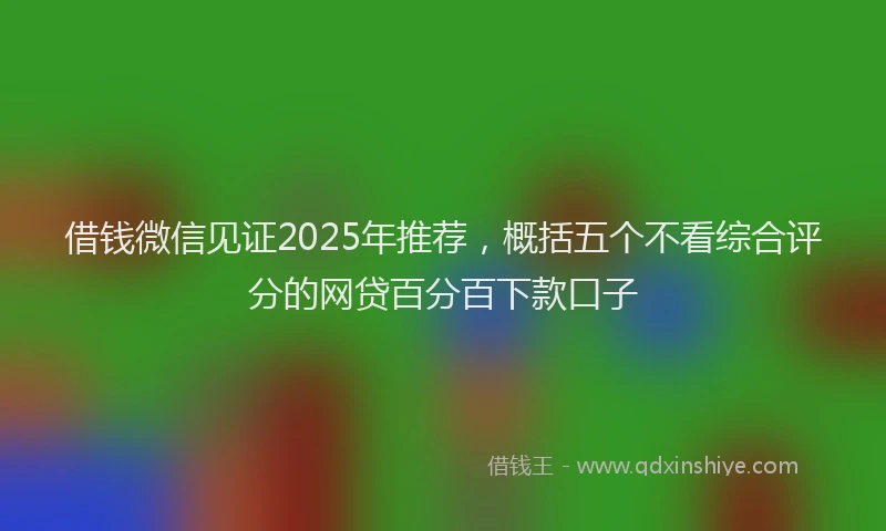 借钱微信见证2025年推荐，概括五个不看综合评分的网贷百分百下款口子