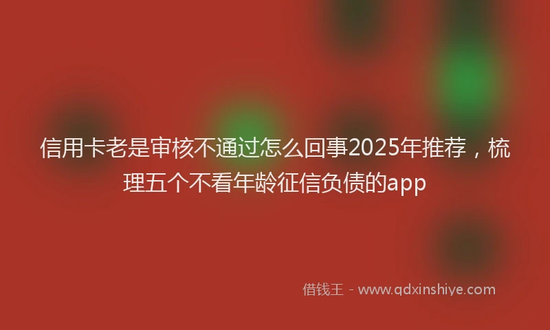 信用卡老是审核不通过怎么回事2025年推荐，梳理五个不看年龄征信负债的app