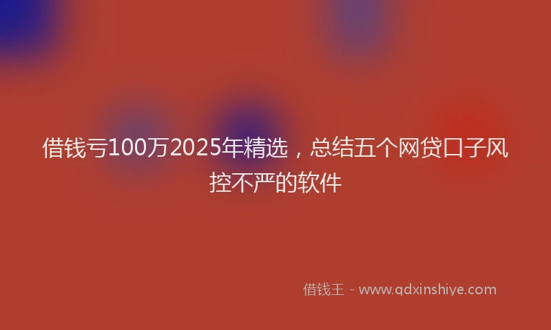 借钱亏100万2025年精选，总结五个网贷口子风控不严的软件