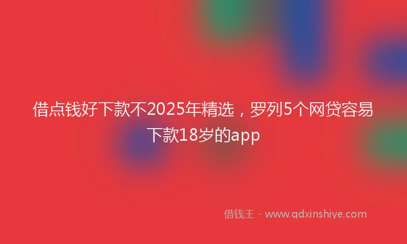 借点钱好下款不2025年精选，罗列5个网贷容易下款18岁的app