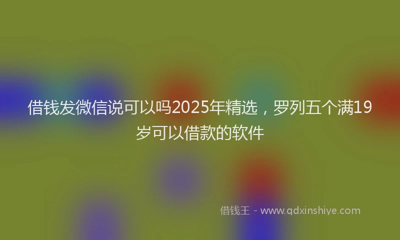 借钱发微信说可以吗2025年精选，罗列五个满19岁可以借款的软件