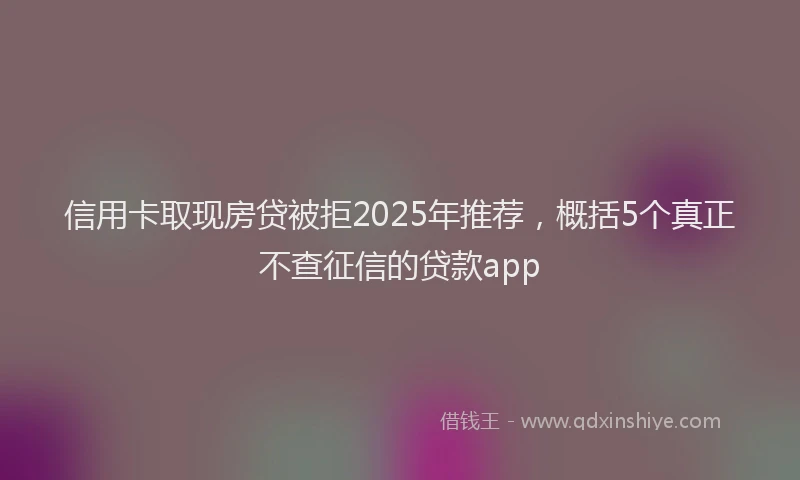 信用卡取现房贷被拒2025年推荐，概括5个真正不查征信的贷款app