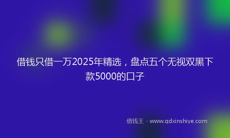 借钱只借一万2025年精选，盘点五个无视双黑下款5000的口子